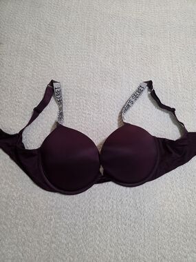 Victoria's Secret Deep Plum Padded Bra with Logo Straps